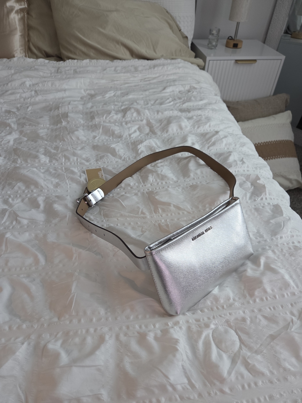 Michael Kors Silver Leather Belt Bag